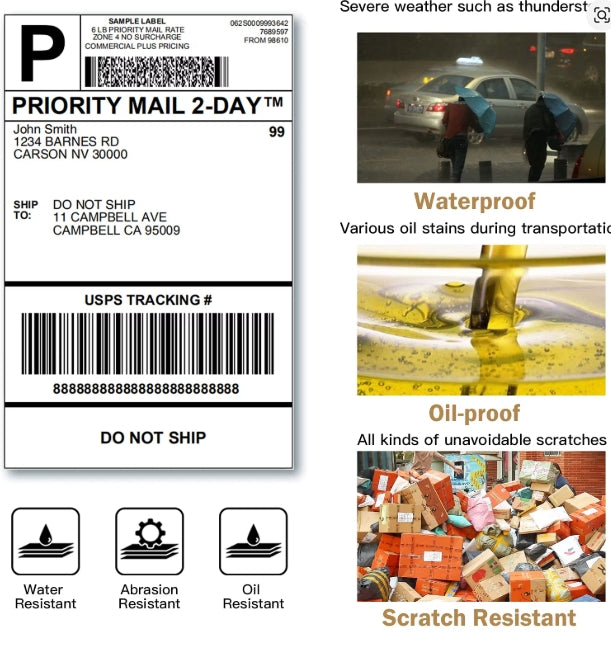 A6 taille 4x6 ''4x4'' étiquettes d'expédition papier pliable 241BT 246S D520 DYMO 4XL zèbre Munbyn Nelko pour code à barres LOGO