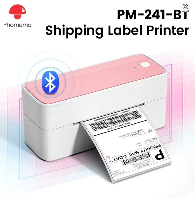 Phomemo 241 Bluetooth imprimante d'étiquettes thermiques sans fil petite imprimante d'étiquettes d'expédition 4X6 Compatible avec iPhone Android Mac fenêtre